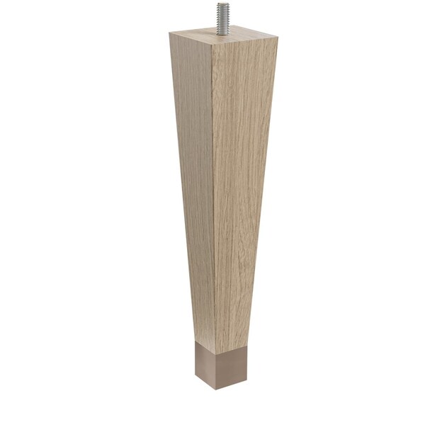 Designs Of Distinction 9" Square Tapered Leg with bolt and 1" Flat Black Ferrule - White Oak 01241009WKWR6 - main